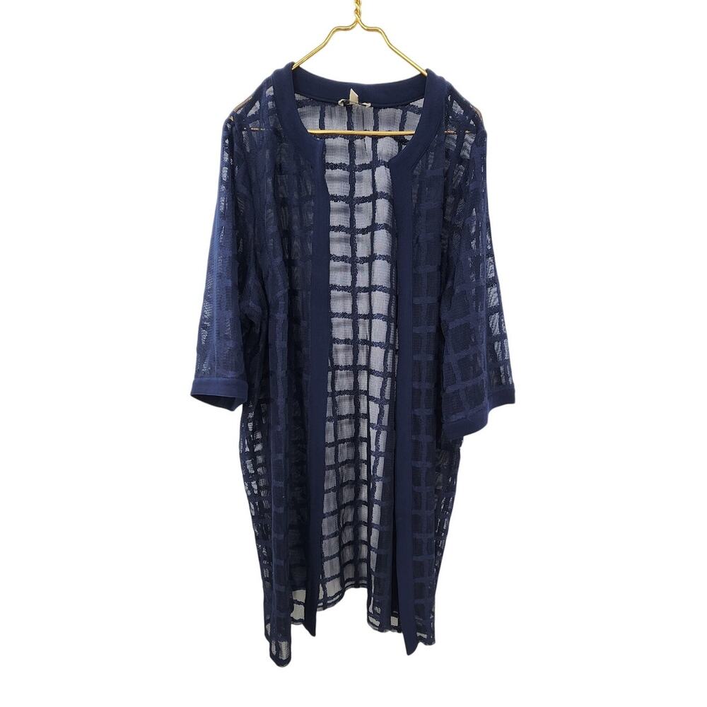 New NWT Maya Brooke Plus Size Short Jacket Size 22‎ Navy Sweater Jacket - Picture 4 of 10